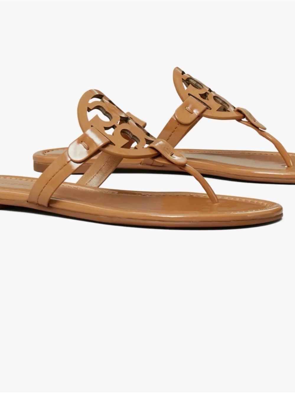 Tory Burch Tan Logo Thong Sandals